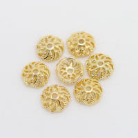 Tapas de cuentas de copos de nieve de latón de Color dorado de 18K, accesorios de alta calidad para manualidades, materiales para hacer joyas, sitio web oficial de Rosediy - details 26