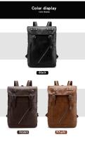 Mochila vintage de cuero impermeable para hombre, bolso de hombro para ordenador portátil de 15,6 pulgadas, para estudiantes universitarios - details 2