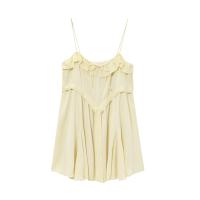 PB & ZA-Vestido corto decorativo en capas, novedad de verano, Vestido corto holgado con tirantes sencillos para mujer - details 0