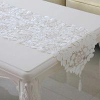 Mesa con bordado floral retro blanco, alfombra Ense, mantel de algodón hueco, decoración de mesa de comedor para el hogar, fiesta de boda - details 23