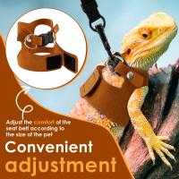 Conjunto de Correa y Lazo de Dragón de Barba de Cuero Suave Ajustable para Reptiles 3Pcs - details 4