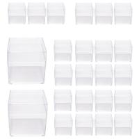Caja de embalaje de plástico transparente, caja cuadrada para dulces, joyería, regalo de fiesta, regalo de cumpleaños, 24 piezas - details 2
