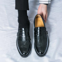 Zapatos formales de negocios para hombres, borla de empalme de un solo botón, Retro, moda juvenil, diario, oficina, banquete, novio, boda - details 18