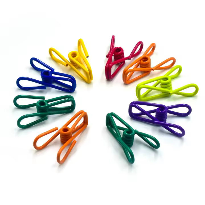 Clips de acero con revestimiento de PVC para comida, pinzas para bolsas de comida, 12 piezas, multicolores, 2 pulgadas - 1