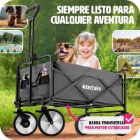 Carrito de Jardín Plegable de Acero Transporte de 80kg Carrito de Playa con Asa Telescópica - details 13