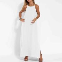 Traje formal de mujer, vestido largo bohemio liso con tirantes divididos, moda casual para el verano 2024 - details 8