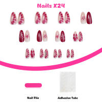 Wearable uñas flores strass estilo europeo y americano hojas de uñas acabado 24 piezas - details 3