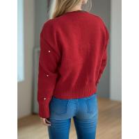 Estilo coreano elegante para mujer, corte holgado, cuello redondo, tejido, moda primavera otoño - details 10