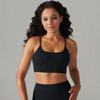 Hamidou-Sujetador deportivo Sexy para mujer, ropa interior deportiva a prueba de golpes, almohadilla extraíble para el pecho, para gimnasio, entrenamiento, Fitness, correr, Tops de realce - details 6