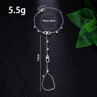 Pulsera geométrica hueca con espalda caliente, estilo ins, joyería de moda, pulsera de dedo ajustable con diamantes. - details 2