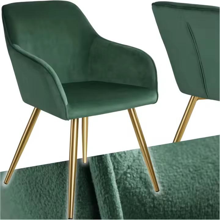 Sillas de Comedor Ergonómicas y Versátiles Juego de Sillas Tapizadas en Terciopelo - 1