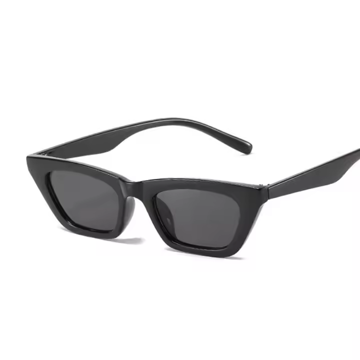 Gafas De Sol estilo ojo De gato Vintage para mujer, gafas De Sol negras con tonos Retro, gafas De Sol cuadradas con montura pequeña a la moda para mujer - 1