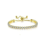 Pulsera de tenis para mujer de lujo práctico ajustable garras mosaico Zirconia Color oro rosa joyería de moda regalo - details 7