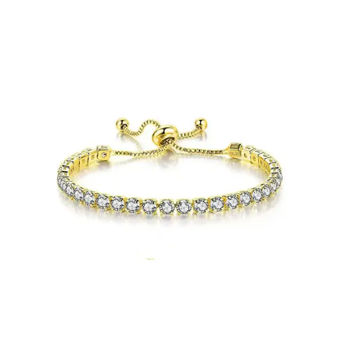 Pulsera de tenis para mujer de lujo práctico ajustable garras mosaico Zirconia Color oro rosa joyería de moda regalo - 1