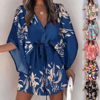 Vestido de manga corta con nudo en el cuello para mujer, vestidos de vacaciones estilo playa de verano por encima de la rodilla - details 0
