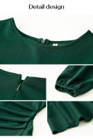 Vestido de manga abullonada con temperamento para mujer, ropa de otoño e invierno, nuevo, color sólido - details 26
