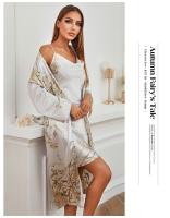 Pijamas de cuatro estaciones para mujer, ropa para el hogar, camisón de manga larga, conjunto de dos piezas, pijamas térmicos - details 4