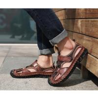 Sandalias de cuero para hombre, zapatos informales antideslizantes, cómodos, transpirables, para playa, talla grande 38-48 - details 26