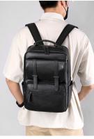 Mochila de Negocios de Cuero Minimalista Impermeable, Resistente al Desgaste, Tamaño 40x28x18cm para Viajes de Negocios y Commuting - details 4