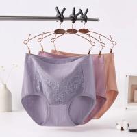 Bragas de encaje de algodón de cintura alta para mujer, lencería sin costuras de talla grande, ropa interior Sexy Triangular, 3 piezas - details 6
