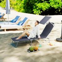 Tumbona Plegable Tumbona de Jardín Exterior Reclinable con Toldo Desmontable con Ángulo Regulable Respaldo Ajustable en 4 Niveles para Terraza Piscina Patio 187x58x36 cm Marrón - details 10