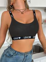 EasyFave Sujetador de punto con forma de corazón y letras para mujer - details 27