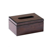 Caja de pañuelos de escritorio de madera de nogal de imitación, soporte para servilletas de madera Vintage, caja de almacenamiento de papel cuadrada de estilo Simple para el hogar - details 5