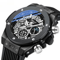 Reloj de cuarzo brillante geométrico para hombres multifunción - details 2
