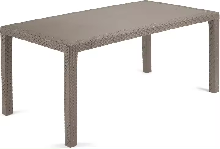 Mesa Fija Exterior Mesa de Comedor de Polipropileno Diseño Malu Acabado en Antracita - 1
