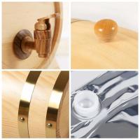 Barril de vino de madera de roble Vintage, accesorios de elaboración casera, contenedor de almacenamiento de gran capacidad para Tequila, vino y whisky, 1.5L/3L - details 2