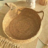 Cesta de cama tejida de ratán para gato, cojín redondo para rascar, cama trenzada de ratán para el hogar, coche, viajes al aire libre - details 6