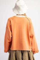 Sudadera Básica de Manga Larga para Mujer Cuello Redondo, Ajuste Suelto, Estilo Floral, Adecuada para Jóvenes - details 4