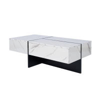 Mesa de Café de Mármol Blanco Brillo Alto Controlado por la Aplicación Muebles de Sala - details 6