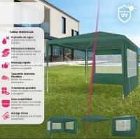 Carpa de Fiesta Robusta Paneles Laterales de 3x3 metros Pavilión de Jardín Impermeable con Estacas Apuntadas Verde - details 6