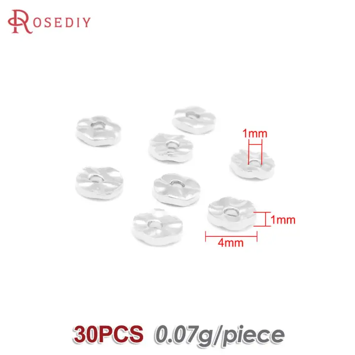 Cuentas de Espacio de Onda Redonda de Metal Dorado 18K 30PCS Alturas Varias Ideal para Hacer Joyas - 1