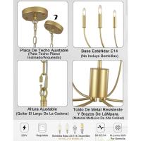 Candelabros de rueda de vagón para sala de estar, 6 luces rústicas industriales para exteriores, lámpara colgante negra para comedor, cocina, pasillo, dormitorio, ajuste de altura - details 30