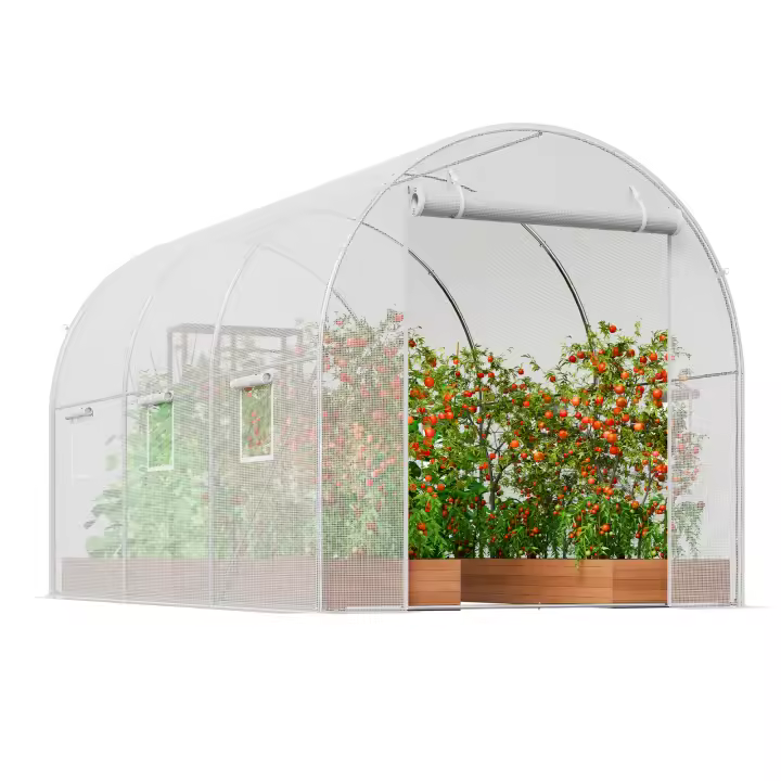 SucceBuy Walk - in Invernadero de túnel, túnel de invernadero Hoop House, casa caliente para plantas con marco de acero galvanizado - 1