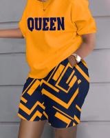 Conjunto de dos piezas estampado de manga corta para mujer, primavera verano - details 8