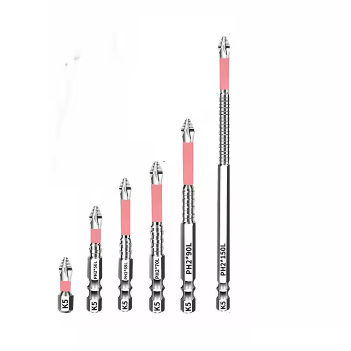 Punta de destornillador magnético antideslizante, cabeza de lote resistente a impactos de alto Torque, punta de destornillador Ph2 de alta dureza, 6/10 Uds. - 1