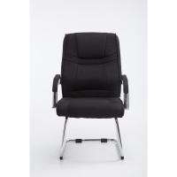 Tapizada En Tela & con Base De Metal I Silla De Conferencia con Reposabrazos, Color:Negro/Negro - details 34