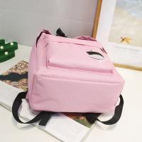 Mochila de gran capacidad con hojas impresas, mochila de lona de Color sólido con hojas impresas, mochila portátil con cremallera de estilo universitario - details 7