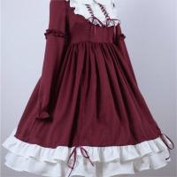 Vestido lolita para mujer, lindo estilo japonés Haruku con mangas largas y falda suave de corte A para primavera y verano - details 3