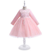Vestido de noche para niñas con falda abullonada de malla con bordado de estilo nuevo para niños - details 20