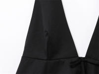 Ouwu-top Informal Con Cuello Halter Para Mujer, Top Elegante Sin Mangas Con Cuello En V, Camiseta Sin Mangas Con Lazo, Ropa De Calle Formal Con Cremallera Lateral, Chaleco Elegante - details 3