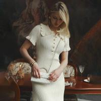 Minivestido De Cintura Alta Con Volantes Para Mujer, Vestido De Punto De Manga Corta, Ajustado, Vintage, Elegante, Verano - details 11