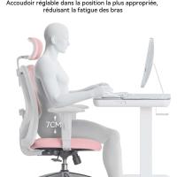 Silla de escritorio para computadora con reposacabezas ajustable y soporte lumbar, respaldo alto, silla ejecutiva giratoria para oficina en casa (azul claro) - details 41