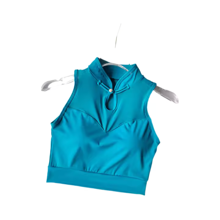 Deportiva Estilo Chino Con Almohadillas Fijas Recogidas Y Entrenamiento De Yoga Chaleco Deportivo Top De Running - 1