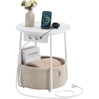 Mesa Lateral Redonda Moderna Espaciosa para Sala de Estar, Dormitorio, Mesita de Noche - details 35