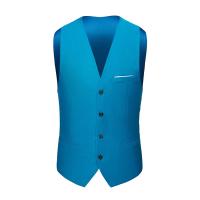 M-6XL de lujo a la moda de gama alta de Color sólido para hombre, traje informal de negocios oficial, chaleco para novio, vestido de boda, abrigo de cintura para fiesta - details 5