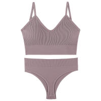 Sujetador deportivo de color sólido para mujer, ropa interior para gimnasio, yoga, entrenamiento atlético, suave, acolchado, 2 piezas - details 22